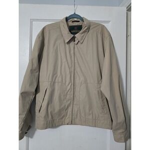 Vintage Drizzler By McGregor Jacket Mens Med Plaid Lining Water Resistant Beige